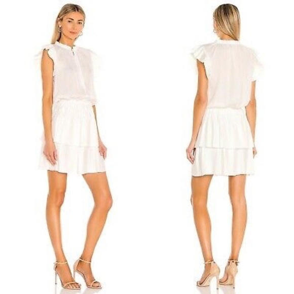 Revolve 1.State New With Tags Smock Waist Pleated Tiered Ruffle Dress Size XL - Picture 2 of 15